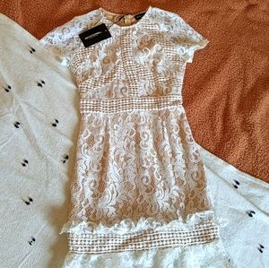 White Frill Lace Body on Dress
